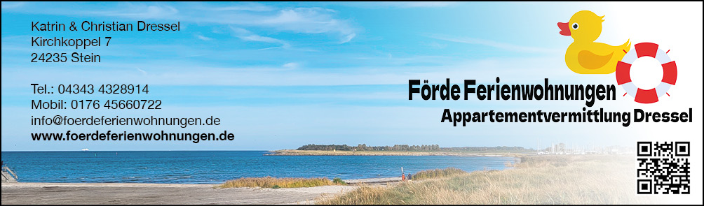 Förde Ferienwohnungen - Appartementvermietung Dressel - Anzeige Förde Ferienwohnungen - Appartementvermietung Dressel - Anzeige