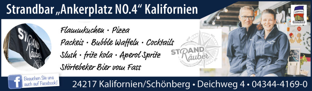 Strandbar "AnkerPlatz No.4" - Anzeige Strandbar "AnkerPlatz No.4" - Anzeige