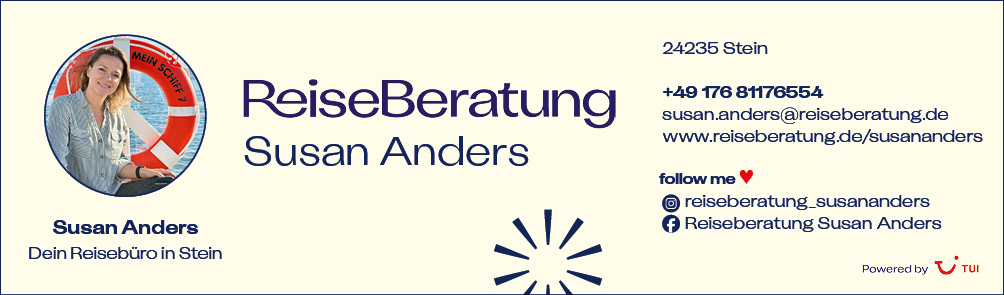 Susan Anders Reisebüro - Anzeige Susan Anders Reisebüro - Anzeige