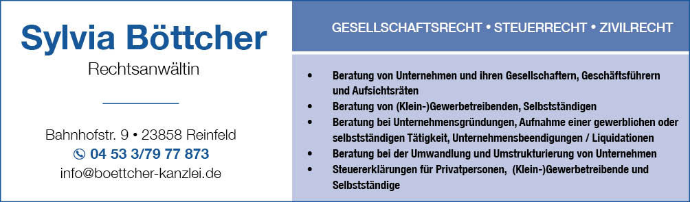 Rechtsanwältin Silvia Böttcher - Anzeige Rechtsanwältin Silvia Böttcher - Anzeige