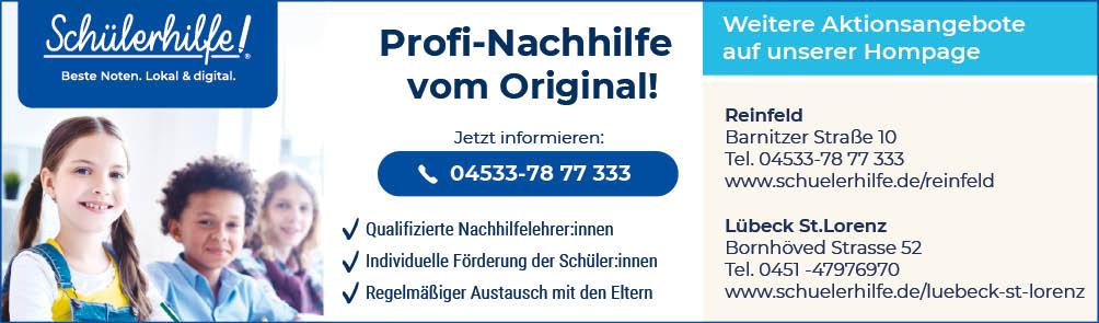 Schülerhilfe Bauer - Anzeige Schülerhilfe Bauer - Anzeige