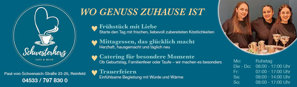 Schwesterherz Café & mehr - Reinfeld - Anzeige Schwesterherz Café & mehr - Reinfeld - Anzeige